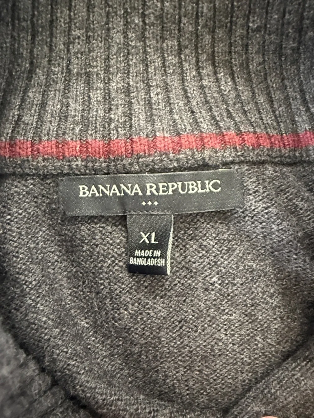 Banana Republic Charcoal Mock Neck  Button Sweater